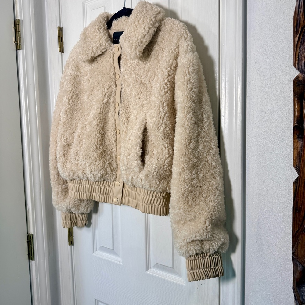 Sanctuary Libby Sherpa Faux Fur Jacket Toasted Almond‎ MEDIUM - Picture 6 of 8
